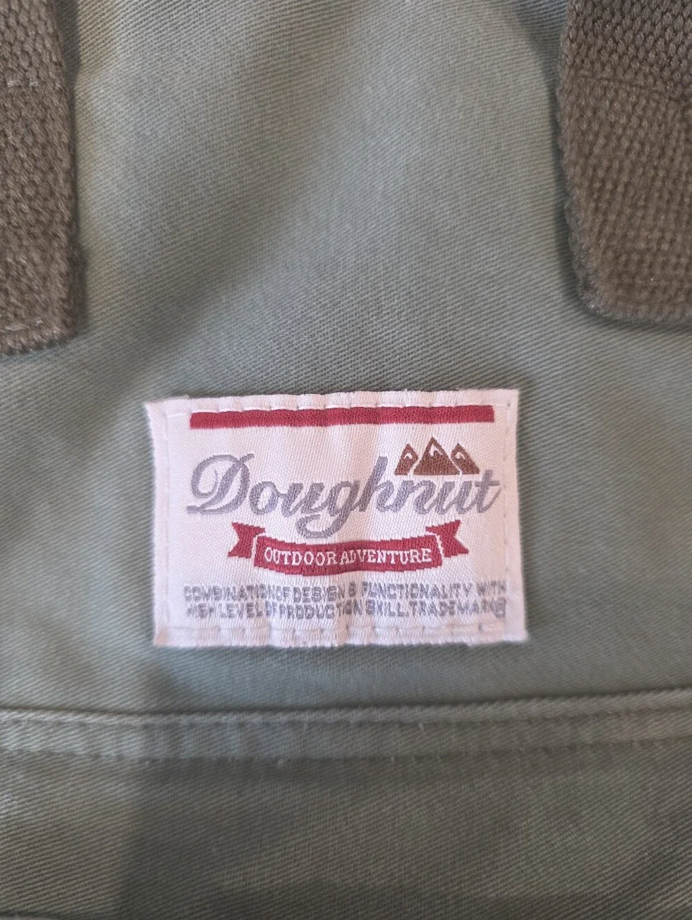 Doughnut Outdoor Adventure Sage Green Canvas Backpack Daypack Unisex